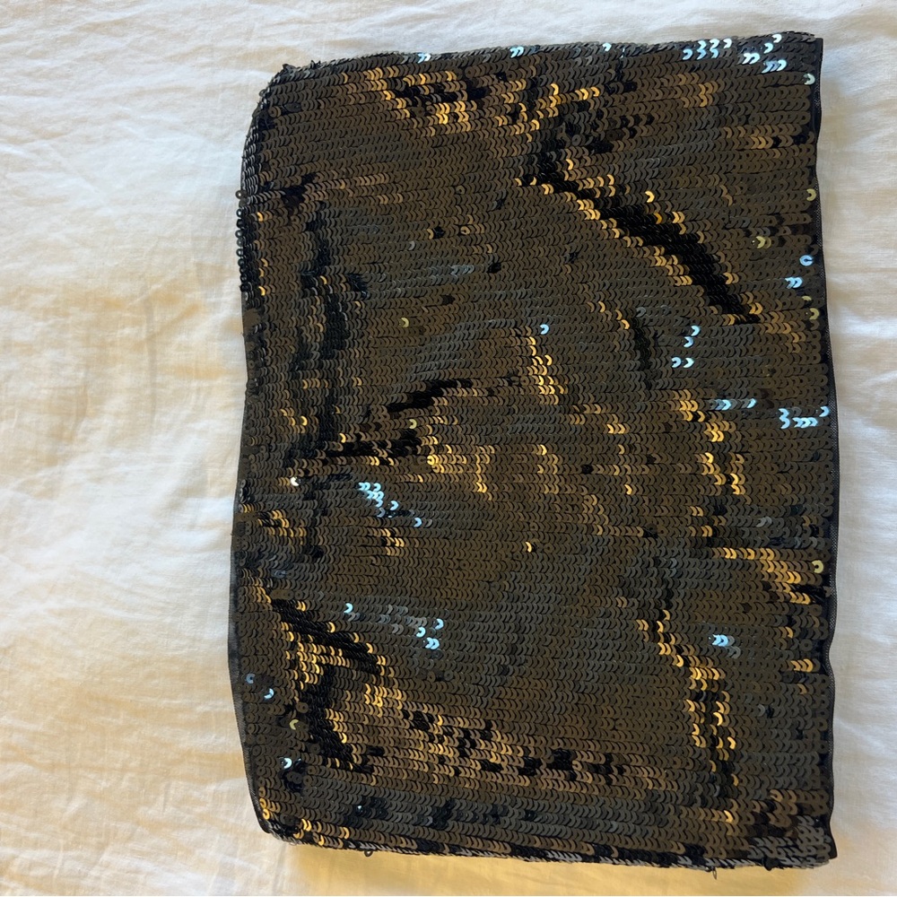 Alice + Olivia Black Sequin Tube Top Size 8